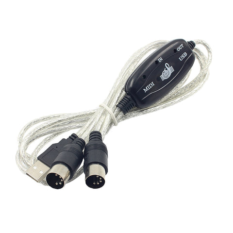 MIDI Interface to USB Cable Converter Connector PC to Synthesizer Music Keyboard Instrument Cable Adapter